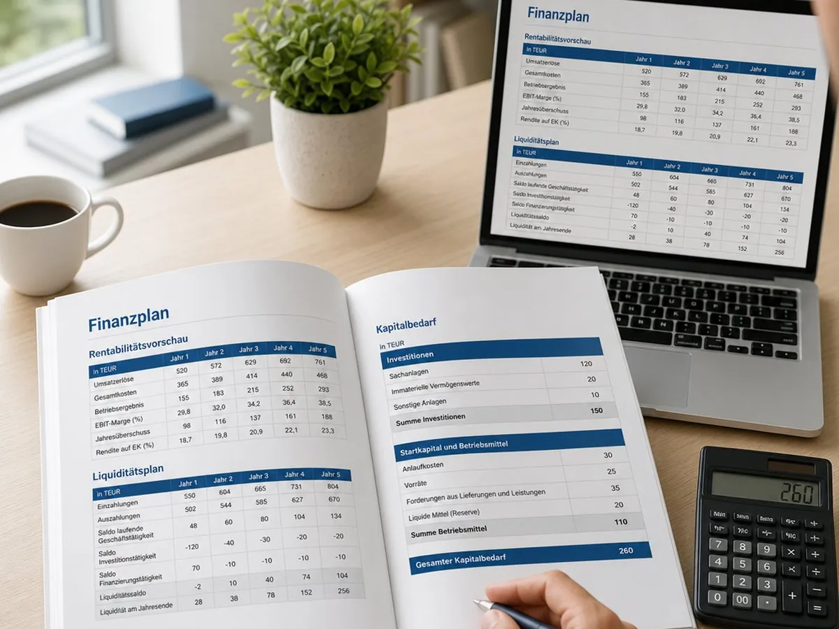 Zahlenteil für den Businessplan